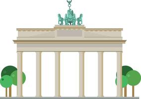 Brandenburg Gate, Berlin, Germany. Isolated on white background vector illustration.