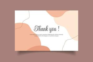 thanks you card modern creative on pastel color.suitable for invitation,wedding,poster template vector