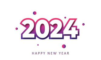 new year celebration 2024 style papercut number in colorful gradient background vector