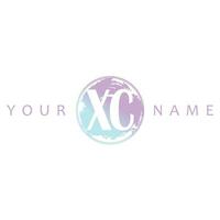 XC Initial Logo Watercolor Vector Design