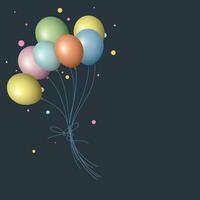 Celebration party banner with colorful balloons vector illustration. Grand Opening greeting card template.