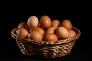 eggs in the bucket isolated background ai generative photo