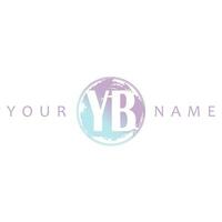 YB Initial Logo Watercolor Vector Design