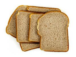 Sandwich Bread Square Slices Isolated. Supermarket Bread for Toasts, Soft White Sliced Bread, Sweet Sandwich Loaf Pieces on White Background Top View photo