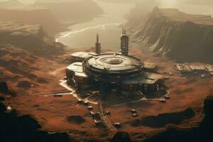 Desolate Colony base Mars. Generate Ai photo