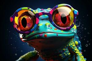 Endearing Cute colorful frog. Generate Ai photo