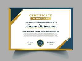 Certificate of Appreciation template, certificate of achievement, awards diploma template Free Vector