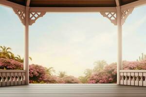 Serene Gazebo background. Generate Ai photo