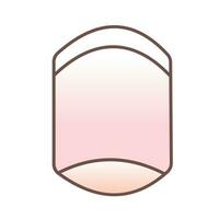 Colored gradient pink finger nail vector icon illustration outlined isolated on square white background. Simple flat minimalist art styled drawing.