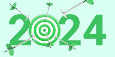 New Year realistic target and goals with symbol of 2023 from red target and arrows. Target concept for new year 2023. Vector illustration