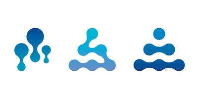 Set of abstract modern flat logos in metaball style. vector