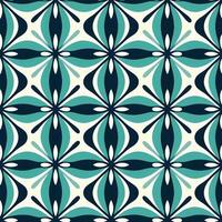 Abstract seamless geometric pattern in blue green color, symmetry, floral design photo