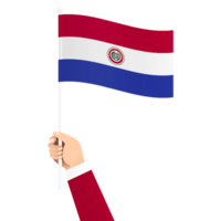 hand innehav paraguay nationell flagga isolerat transparent enkel illustration png