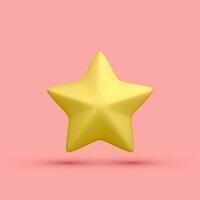 3d realistic golden star icon isolated on light background. Vector illustration
