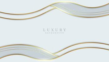 Golden wave on white background. luxury white background vector