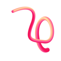 3d linea onda rosa png