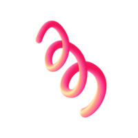 3d línea ola rosado png