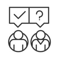 business icon with questions and answers from employee chats are equipped with a dialogue box vector