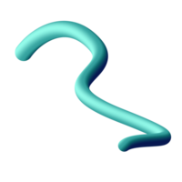 3D Blue Wave Line png