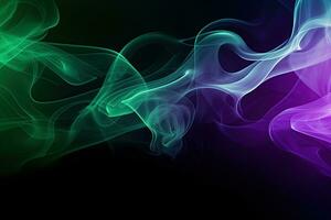 Modern background with smoke effect, mixing colors, purple and green photo