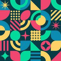Geometry artwork square background with simple minimalistic shapes. Abstract vector pattern. Scandinavian Neo Geo style