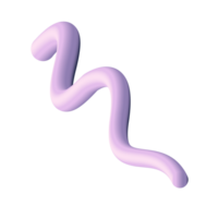 3D Gradient Squiggle Line png