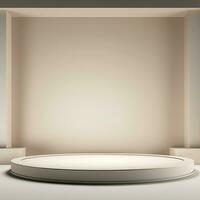 Minimalistic light color podium stage product display pedestal pink beige pastel photo