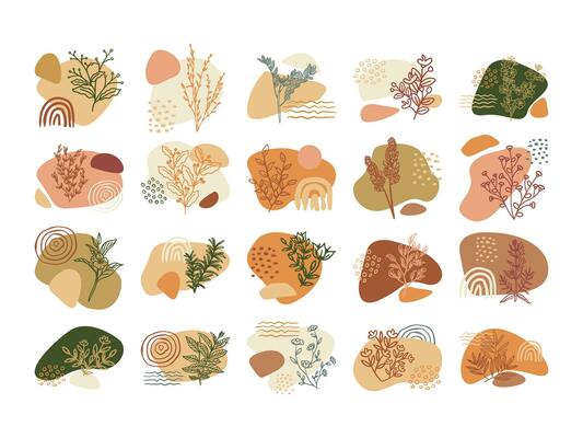 Aesthetic Minimalist Boho Blob Hand Drawn Line Art Floral