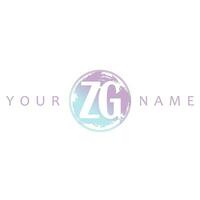 zg inicial logo acuarela vector diseño