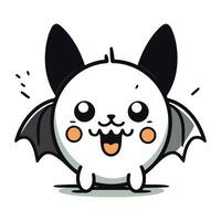 Bat Cartoon Character Mascot Vector Illustration. Cute Bat Character