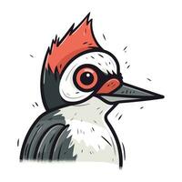 linda dibujos animados pájaro carpintero. vector ilustración de un pájaro.