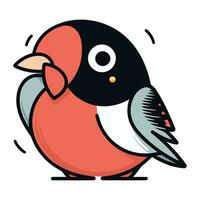 Bullfinch. Vector illustration of a cute bullfinch.