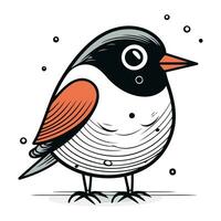 Bullfinch. hand drawn vector illustration in cartoon comic style.