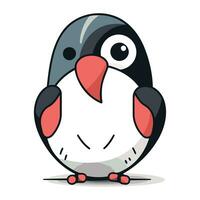 Cute penguin character isolated on white background. Vector illustration.