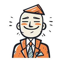 vector ilustración de un contento hombre en un traje. dibujos animados estilo.