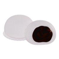 Japanese dessert 3d Red Bean Mochi Delight , 3d rendering on a transparent background png