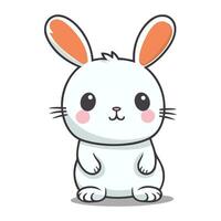 Rabbit character cartoon style vector illustration. Cute rabbit mascot.