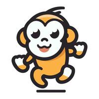 linda mono vector icono. dibujos animados mono personaje aislado en blanco antecedentes