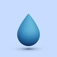 3d realistic water drop isolated on white background. Vector illustration