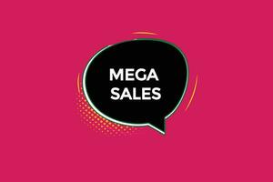 new mega seles website, click button, level, sign, speech, bubble  banner, vector