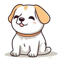 Illustration of a Cute Puppy Dog Sitting on a White Background vector