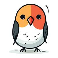 Vector illustration of cute little bird. Isolated on white background.