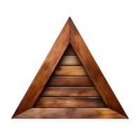 triangular wooden signboard png , wooden signboard isolated on transparent background ,generative ai