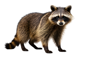 raccoon side view isolated on transparent background ,generative ai png