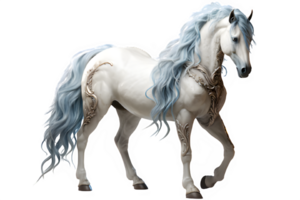 white unicorn png ,white horse isolated on transparent background ,generative ai