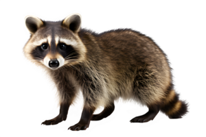 raccoon side view isolated on transparent background ,generative ai png