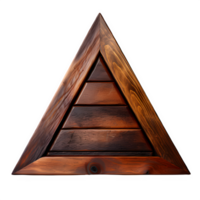 triangular wooden signboard png , wooden signboard isolated on transparent background ,generative ai