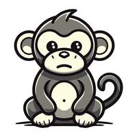 Cute cartoon monkey. Vector illustration isolated on a white background.