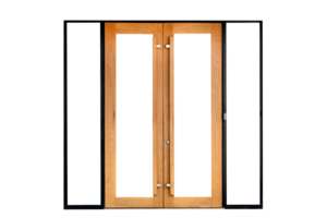 brun ny trä- dörr isolerat png
