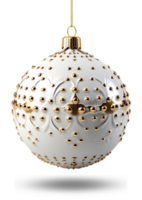 gemustert Weiß Ball Dekoration Design zum Weihnachten und Neu Jahr Feier Symbol, generativ ai png